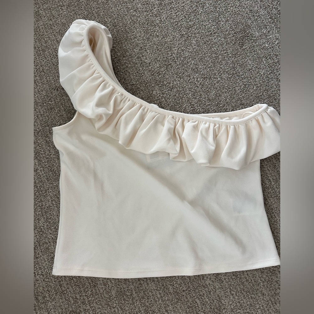 Chic Cream One Shoulder Top
